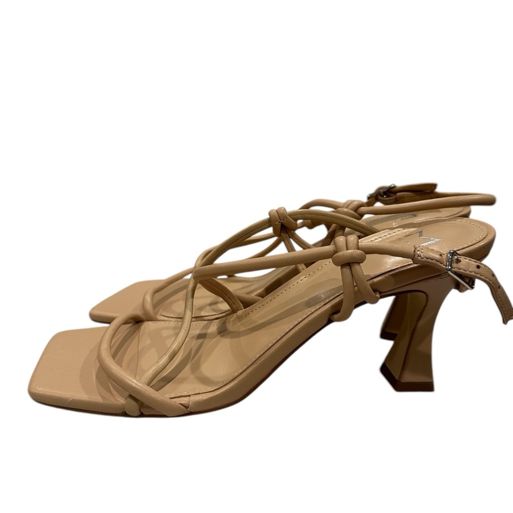 Marc Fisher Tan Leather Square Sandals Size 7M